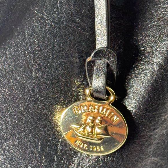 Brahmin Duxbury Satchel Black Charleston Leather Zip Top handle crossbody - Picture 7 of 14